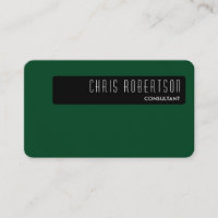 Rounded Corner Black Up Forest Green Business Card