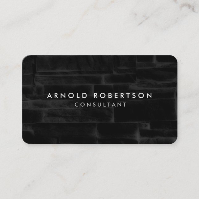 Rounded Corner Black Wall Professional Minimalist Business Card (Front)