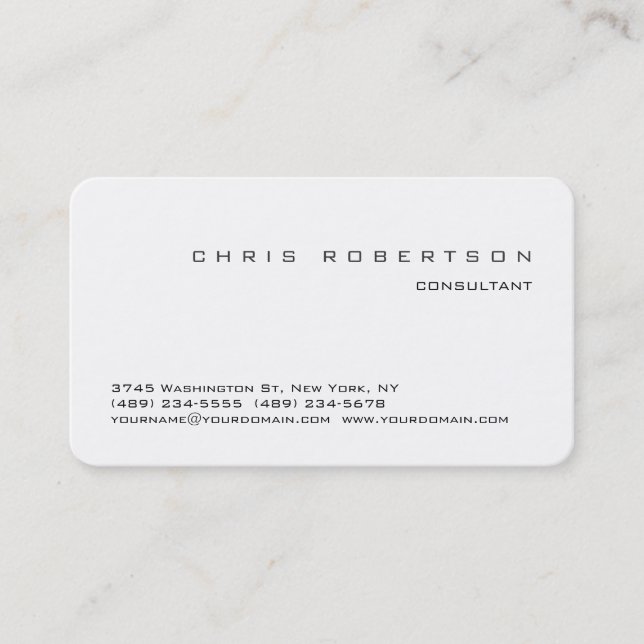 Rounded Corner Black White Business Card (Front)