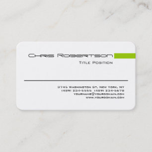 Rounded Corner Black White Green Business Card