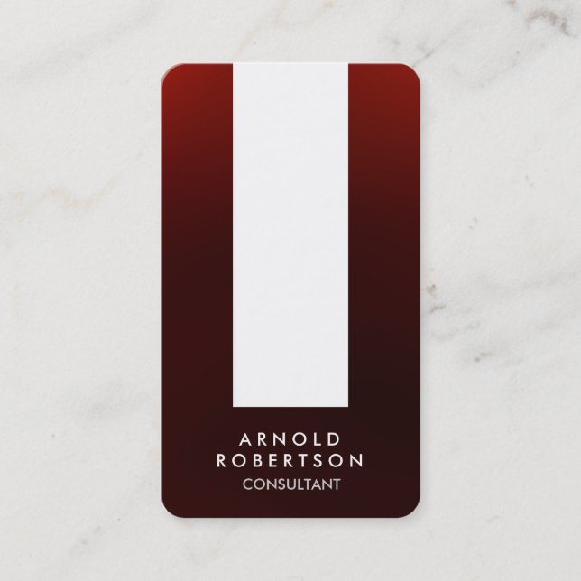 Rounded Corner Brownish Red White Business Card (Front)