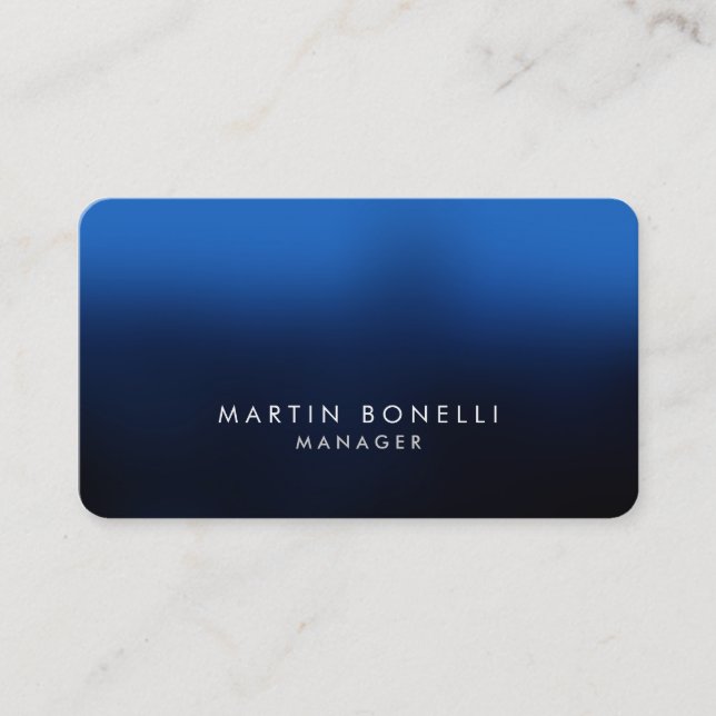 Rounded Corner Dark Blue Black Business Card (Front)