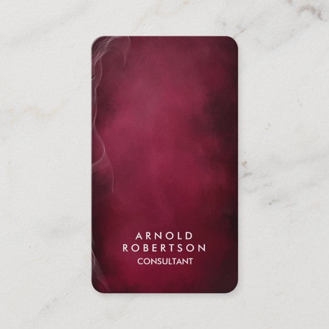Rounded Corner Dark Carmine Red Elegant Business Card (Front)
