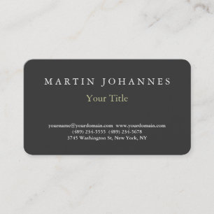 Rounded Corner Elegant Plain Grey Business Card