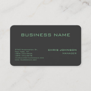 Rounded Corner Green Grey Manager Business Card