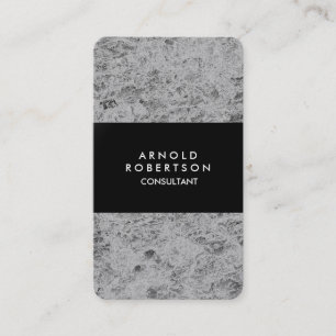 Rounded Corner Grey Black Elegant Unique Business Card