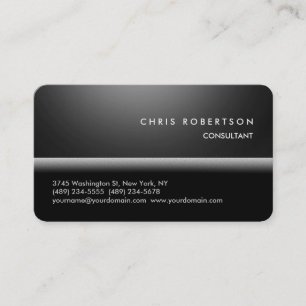 Rounded Corner Grey Black Trendy Business Card