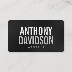 Rounded Corner Grey Bold Text Business Card
