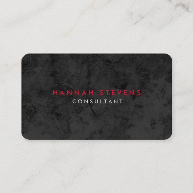 Rounded Corner Grey Pattern Red Professional Business Card (Front)