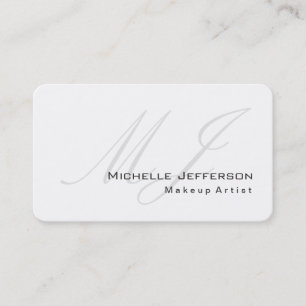 Rounded Corner Makeup Artist White Business Card