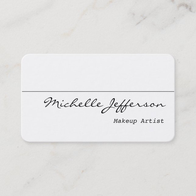 Rounded Corner Makeup Artist White Business Card (Front)
