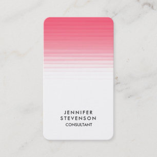 Rounded Corner Pink White Elegant Feminine Business Card