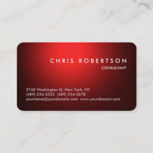 Rounded Corner Red Trendy Business Card