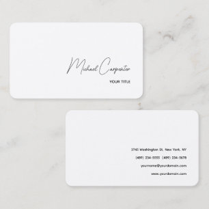 Rounded Corner Simple Professional Calligraphy Business Card