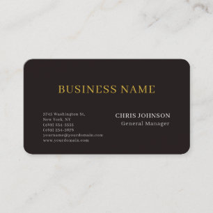 Rounded Corner Special Black & Gold Colour Plain Business Card