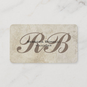 Rounded Corner Stone Wall Monogram Unique Business Card