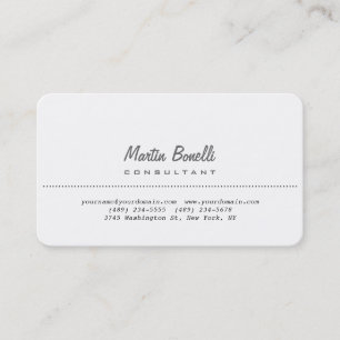 Rounded Corner White Consultant Business Card