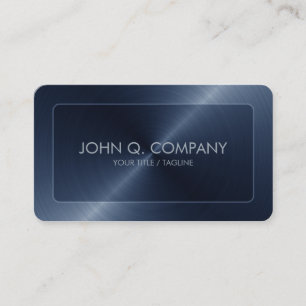Rounded Corners Blue Steel Look Business Card