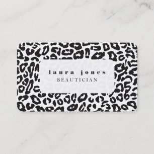 Rounded Corners Leopard Print Fashion Template Business Card