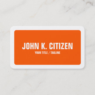 Rounded Corners Simple Orange and White Border Business Card