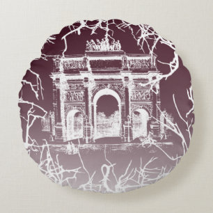 Rounded Cushion with Triumph Arc Monument