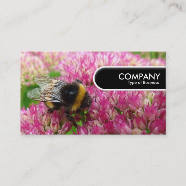 Rounded Edge Tag - Bumble Bee on Sedum (Front)
