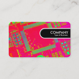 Rounded Edge Tag - Colourful Abstract Circuitry