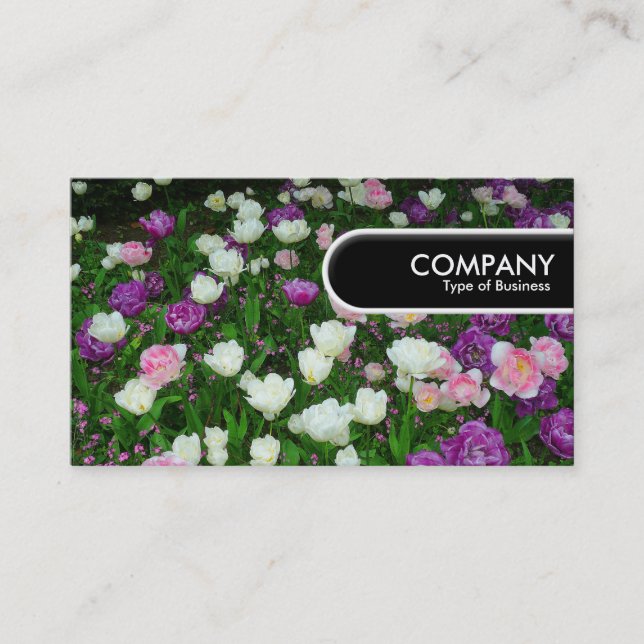 Rounded Edge Tag - Colourful Tulips (Front)