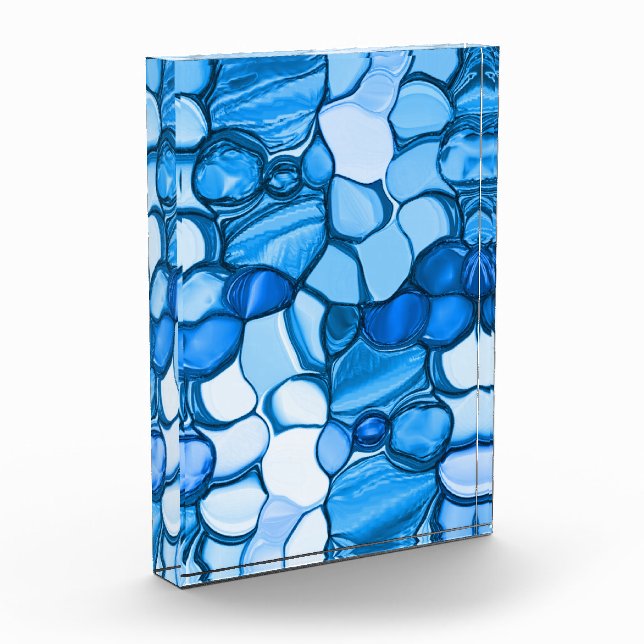 Rounded like stones in shades of royal blue photo block (Left)