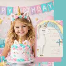 Rounded Magical Day Unicorn Girl Birthday Party