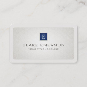 Rounded Professional Custom Monogram Blue Accent Business Card