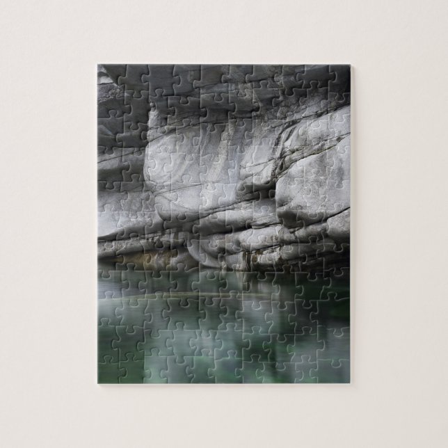 Rounded Rock Cliff by Verzasca River Jigsaw Puzzle (Vertical)