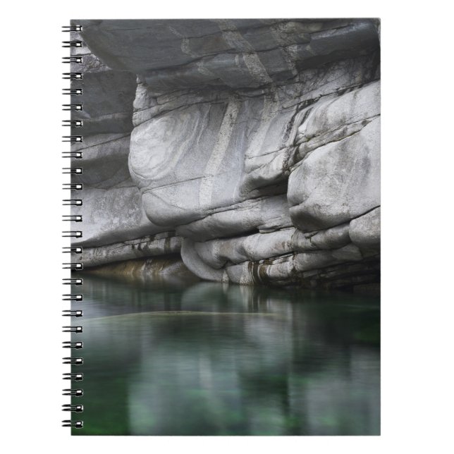 Rounded Rock Cliff by Verzasca River Spiral Notebook (Front)