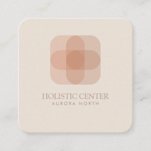 Rounded Square Healer Logo Custom Name Business Card