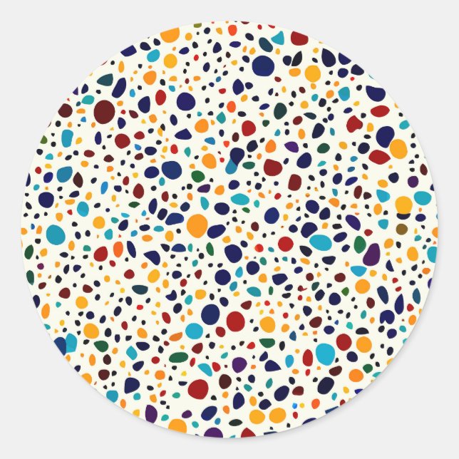 Rounded Terrazzo Stone Polygon Paving  Classic Round Sticker (Front)