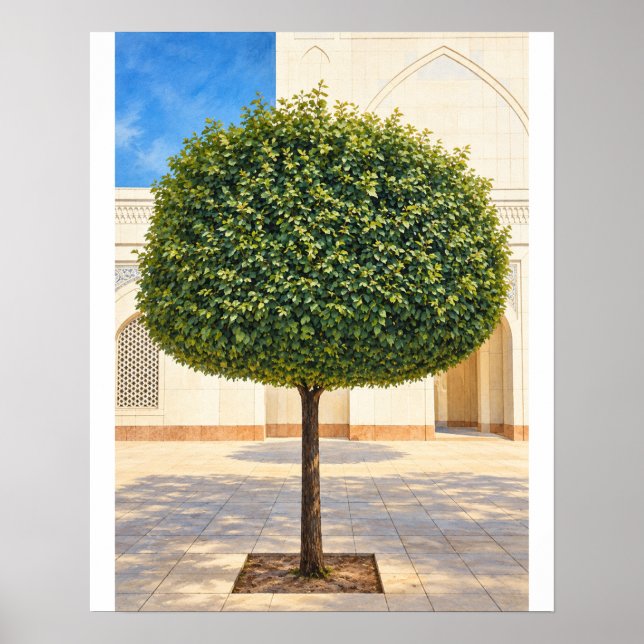 Rounded Topiary Tree 16x20 Unframed Art Print (Front)