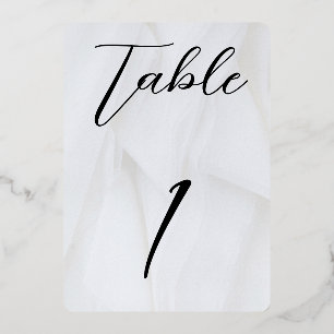 Rounded White/Rose Gold Foil Table No. 1