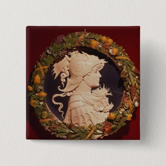 Roundel bearing a profile portrait 15 cm square badge (Front)