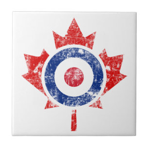 Roundel Canada Curling Hockey Target Grunge Ice Tile