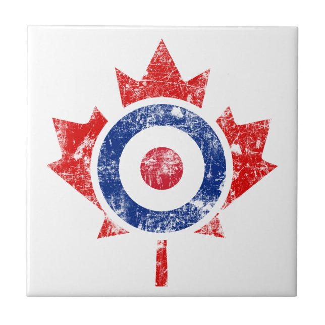 Roundel Canada Curling Hockey Target Grunge Ice Tile (Front)