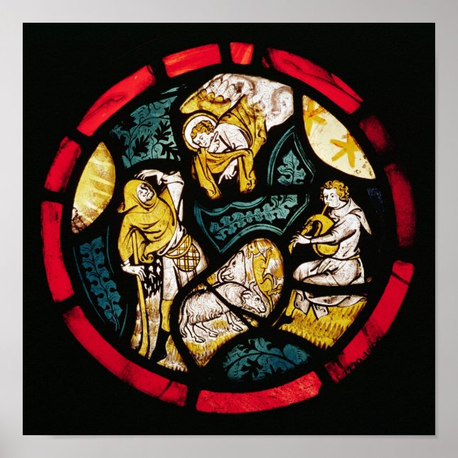 Roundel depicting the Annunciation to Shepherds Poster (Front)