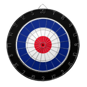 Roundel Graphic on Black Dartboard