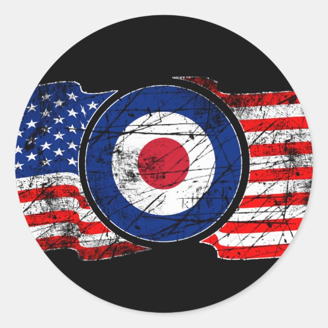 Roundel Mods USA Target Scooter Classic Round Sticker (Front)