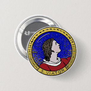 Roundel of St Viator of Lyon the Catechist (LD 01) 6 Cm Round Badge