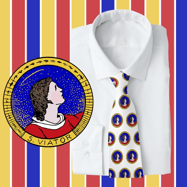 Roundel of St Viator of Lyon the Catechist (LD 01) Tie (Creator Uploaded)