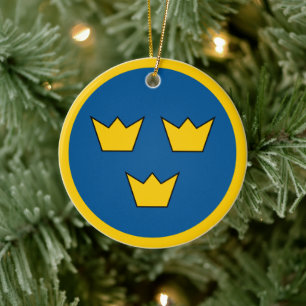 Roundel of Sweden Ceramic Tree Decoration