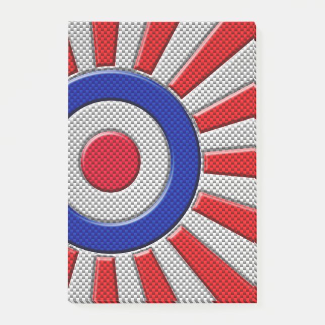 Roundel Sunburst Design Carbon Fibre Style Decor Post-it Notes (Front)