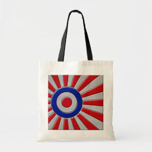Roundel Sunburst Design Carbon Fibre Style Decor Tote Bag