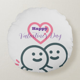 Roundhead Valentine's Day Round Cushion