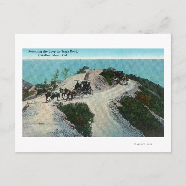Rounding the Loop on Stage Road Postcard (Front)